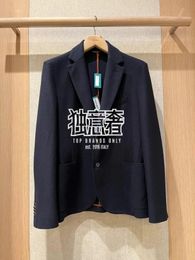 Men Blazers Loro Piana Autumn Manga larga Traje de ocio