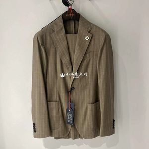 Men Blazers lente en zomer lardini gestreepte technologie wollen jas