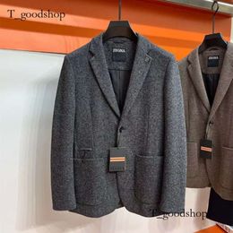 Men Blazers Winter Leisure Business Wool Logo Suit jasje ZE 210