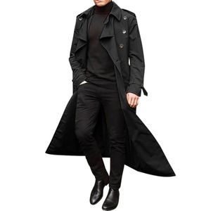 Trench-Coat à Double boutonnage pour hommes, veste d'hiver de luxe, mi-longue, mode coréenne, vêtements de rue, Plus, 2023, 231026