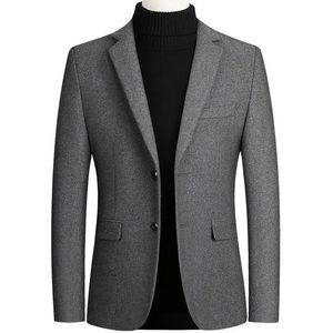 Hommes mélanges hommes vestes automne et hiver en peluche épaissie costume veste noir laine haute qualité court Trench Coat 231026