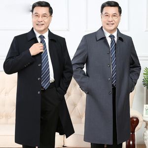 Hommes mélanges hommes d'âge moyen Trench-Coat automne hiver couleur unie haute qualité coupe-vent veste de luxe marque vêtements Y34 230920