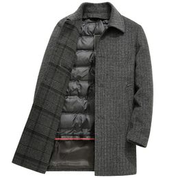 Hommes Mélanges Hiver haute qualité laine trench-coat hommes vestes pour hommes doublure détachable épaissir chaud veste de mode pour hommes 231129