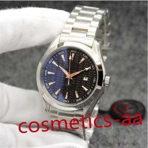 Hommes cadran bleu AQUA TERRA 150M montre limitée 41mm mouvement automatique océan acier inoxydable sport mer hommes Watches194e