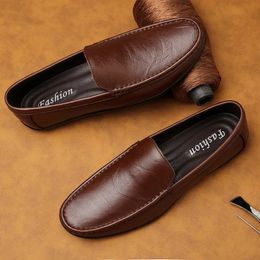 Mannen Bootschoenen Business Ademende Heren Loafers Schoenen Mocassins Platte Schoenen Casual Lederen Schoeisel Slip op Antislip 240112