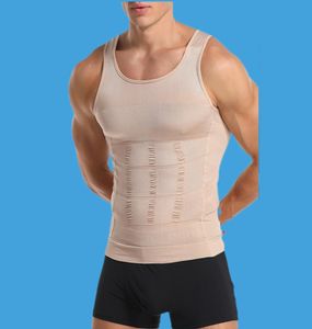 Mannen Body Shapers Strak Mager Mouwloos Shirt Fitness Taille Trainer Elastische Schoonheid Buik Tank Tops Afslanken Borsten Gym Vest6371393