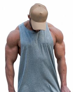 Mannen Bodybuilding Kleding Cott Tank Top Plain Gym Fitn Vest Sleevel Hemd Casual Fi Workout Spier Singlets m3tm #