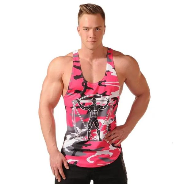 Hommes Bodybuilding Débardeurs Camouflage Chemise sans manches Gym Fitness Entraînement Singlet Gilet Maillot de corps Séchage rapide Vêtements d'entraînement 240321