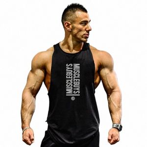 Mannen Bodybuilding Tank Tops Gym Workout Fitn Cott Sleevel Shirt Running Vest Stringer Singlet Mannelijke Zomer Sport Kleding Z5oi #