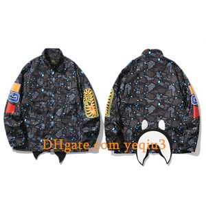 Veste Bomber Homme Veste de Baseball Flight Jacket Flocage lettres et motif brodé Tendance assortie Veste polaire en similicuir Veste camouflage Taille asiatique bj6