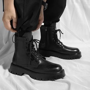 Men Boot enkel zijde mode 32 werk trendy ontwerper winter heren laarzen merk outdoor militair lederen casual schoenen 231018's 868 s