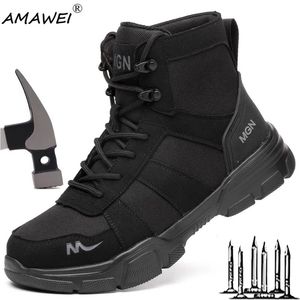 Men Boots 39 Veiligheid Amawei Onverdigbare stalen teen Punctie-Proctuur-Proof Sneakers Male schoenen Werkschoenen 231018 352