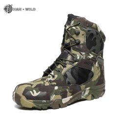 Mannen laarzen enkel rubber militaire gevecht tactische laarzen camouflage heren sneakers casual schoenen buiten werk veiligheid laarzen y200915