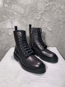 botas de hombre Zapatos de invierno de cuero liso ~ Botas negras de diseñador para hombre tamaño Eu 36-45