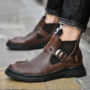 Hommes bottes en cuir fendu hiver bottines grande taille 38-44 chaussures de loisirs pour hommes Hombres Botas bottes de randonnée pour garçons chaussures de fête