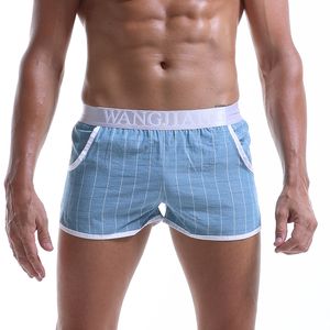 Heren bokser shorts ondergoed katoenen zak losse betaalde mannen comfortabele homewear sexy pouch mannelijke onderbroek kwaliteit heren casual slipje ondergoed