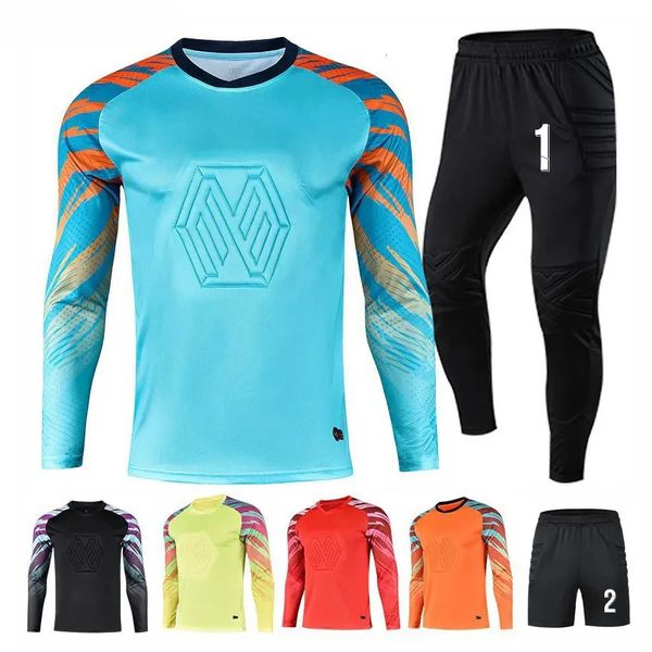 Hommes Boys Football Jersey Tracksey Soccer Custom Soccer Tracksuit Long Manche Football Uniforme Adulte Kid Soccer Kit Gardien de but 240416