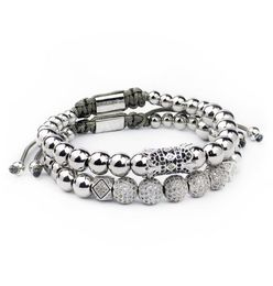 Bracelet homme 2pcsSet couronne de luxe pavé zircon cubique Starlight boule charmes perles de cuivre bracelets pour femmes cadeau Valentine039s 9919391