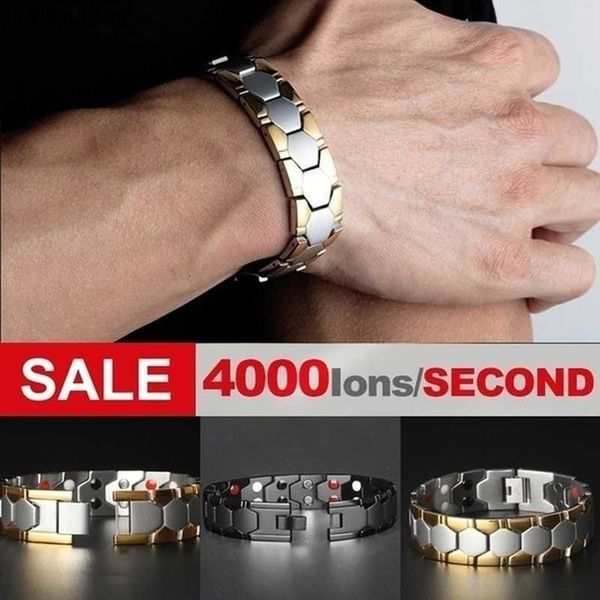 Hommes Bracelet 3 EN 1 Santé Énergie Bracelet Arthrite Twisted Magnétique Bracelet Mâle Cadeau Puissance Thérapie Aimants Dropshipping L230704