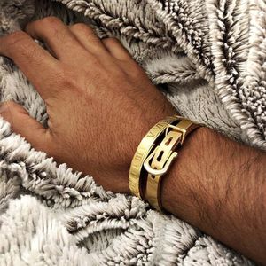 2 unids/set Pulseras Brazaletes Hombres Mujeres Acero Inoxidable Oro Amor Vikingo Unisex Pulseras Joyería de Moda de Lujo Regalo Día de San Valentín Navidad