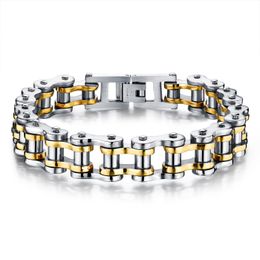 Bracelets Hand Chains Bracener Bracelet Fashion Fashion en acier inoxydable Chaîne d'or Silver Black 215 mm Longueur
