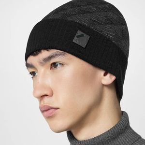 Gorros de marca para hombre, rejillas de lana, gorro de nieve de diseñador para invierno, negro, gris, lindos gorros cálidos para mujer