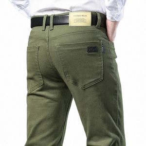 Mannen Merk Hoge Kwaliteit Jeans Fi Casual Klassieke Stijl Slim Fit Broek Mannelijke Merk Geavanceerde Stretch Rechte Broek Big Size d1M7 #
