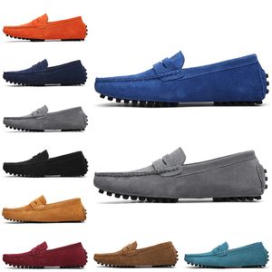 Hommes de marque de marque en daim chaussures de rabais non noir vin bleu foncé vin rouge gris gris orange vert homme brun slip on lazy cuir chaussure eur s 511709562 s