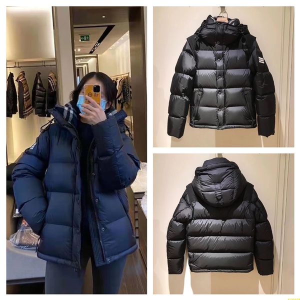 Hombres Marca Espesar Abajo Chaquetas Moda Tendencia Manga extraíble Con capucha Puffer Prendas de abrigo Diseñador Invierno Hombre Parejas Casual Lujo Pan Abrigos