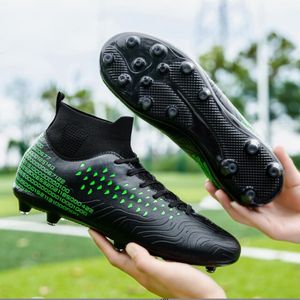 Zapatos de fútbol de interior transpirables para hombre, cómodas zapatillas de deporte para partido de césped, entrenamiento de fútbol al aire libre, tobillo alto, césped suave y ultraligero