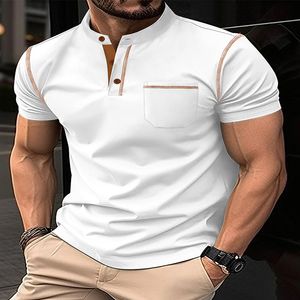 Mannen Ademende T-shirt Business en vrijetijdspolo High Performance Camisa Polo Running Polyester Golf Shirts Mens Dry-Fit Polo Shirts Black Gray White Orange Polos