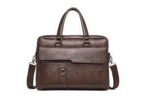 Bolsa de maletín de hombres Negocio de alta calidad Famosa marca PU Lobos de cuero Messenger Bags Office Handbag de 14 pulgadas Bolsa de laptop 240418