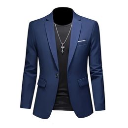 Hommes d'affaires jolie pochette grande taille M-6XL couleur unie costume veste robe vêtements de travail manteaux surdimensionnés marque masculine vêtements smoking 240112