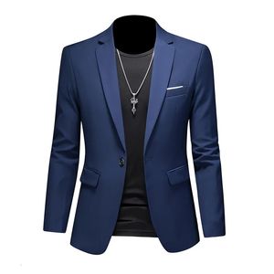 Men Business Casual Blazer Plus Size M-6xl Solid Color Suit Japle Jurk Werkkleding Oversized Coats Mannelijke merk Kleding Tuxedo 240409