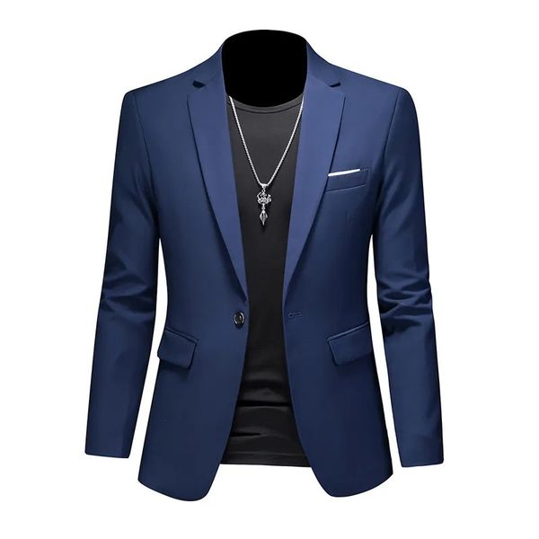 Blazer informal de negocios para hombre talla grande M-6XL traje de color sólido chaqueta vestido ropa de trabajo abrigos de gran tamaño ropa de marca masculina esmoquin 240118