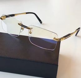 Men Business Rimless optische glazen frames merkontwerper vierkante heren bril frame spektakel frames voor lens lens man mb0349 myopia -bril met doos
