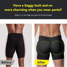 Men de poussette de fesses ShapeWear Butt Shaper Boxer Amélioration des sous-vêtements Contrôle du ventre