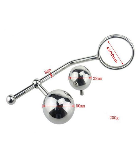 Hombres enchufe anual Ant Hook Ball Chastity Cinturón de acero inoxidable de acero inoxidable Productos sexuales para adultos para dispositivos de cola anal de fetiche de metal3820570