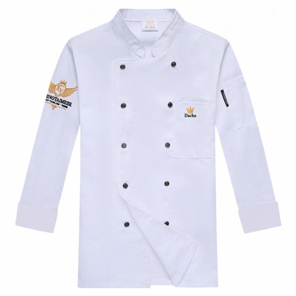 Hombres Cake Shop Cafe Pastelería Chef Disfraz Restaurante francés Hotel Chef Uniforme Cocina Cantina Cocinero Trabajo LG / Chaqueta de manga corta u77x #