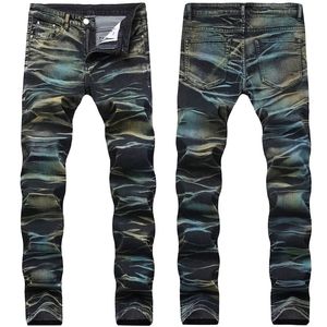 Hommes Camouflage Jeans Mâle Droite Classique Jeans Pantalons Hommes Marque Ripped Skinny Slim Casual Denim Stretch Jeans Couleur Pantalon 201111