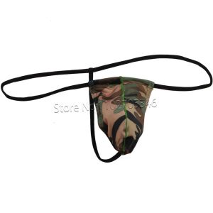 Hommes Camouflage pochette g-string tongs sous-vêtements Sexy string en Nylon body Sexy Micro T dos