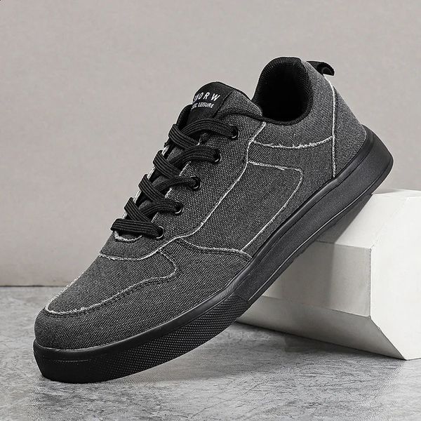 Hommes toile baskets hommes chaussures de skateboard légères respirant à lacets chaussures de Jogging pour homme baskets Anti-odeur 240119