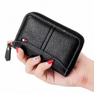 Hommes Carte Busin Women Credit Holder Holder Geuthesine Leather Case For Bank Cards Wallet RFID COIN Purse Carteira masculina 63eo #