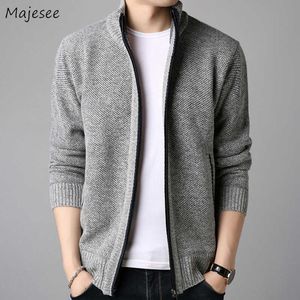 Mannen vest winter fleece mannelijke truien rits Hoge kwaliteit slim gebreide 3XL uitloper Daily Smart Casual Koreaans Trendy Chic Cozy Y0907