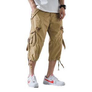 Pantalon Cargo pour homme, longueur mollet, court, ample, multi-poches, salopette de sport, court, 40