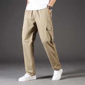 Hommes Cargo Pantalon Style Militaire Tactique Coton Salopette Mâle Multi Poches Casual Lâche Droite Pantalon pour 6XL PA1011 220330