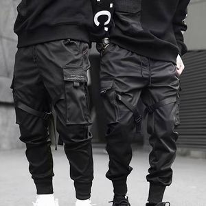 Heren Lading Broek Overalls Linten Harem Joggers Harajuku Sweatpant Cool Fashion Hip Hop Broeken HH88