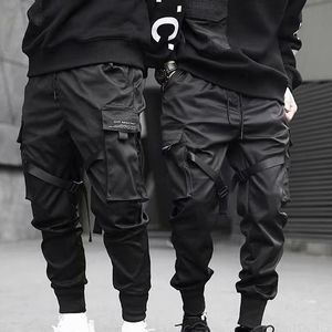 Mannen Cargo Broek Linten Harem Joggers Harajuku Sweatpant Hip Hop Broek H9 LJ201007