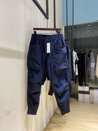 Pantalon Cargo Homme Été Y3 Lettres Imprimé Bleu Marine Sports Pantalon de Jogging Décontracté