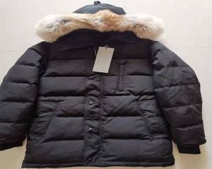 Men Carson Down Parka Fusion Fit verwijderbare Coyote Fur Hood Jacket Designer Dames canvas gewatteerde ritszakken Warm outdwear8749170